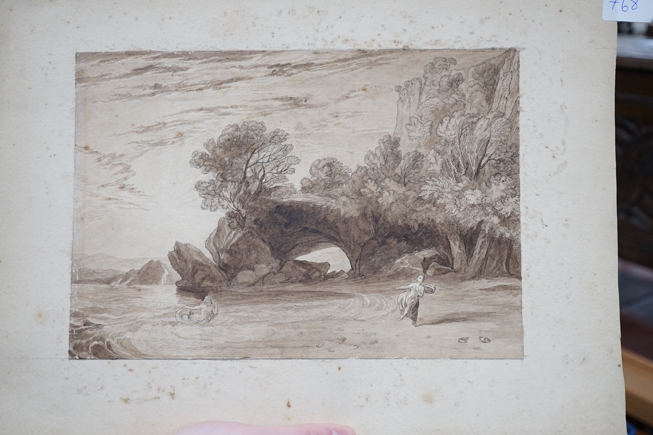 AfterJ.M.W. Turner, ink and watercolour, Glaucus and Scylla, 18 x 26cm